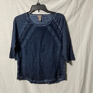 Chico's Dark Blue 3/4 Sleeve Top